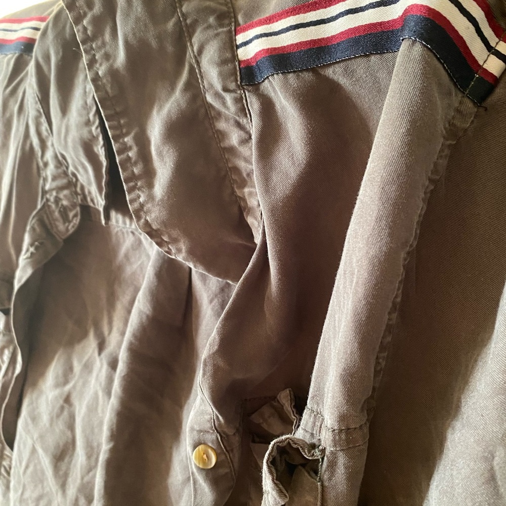 Olive button down blouse